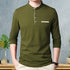 Men Olive Henley Full Sleeve T-Shirt